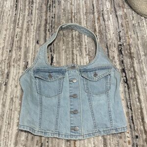 Universal Thread Light Blue Denim Top NWOT